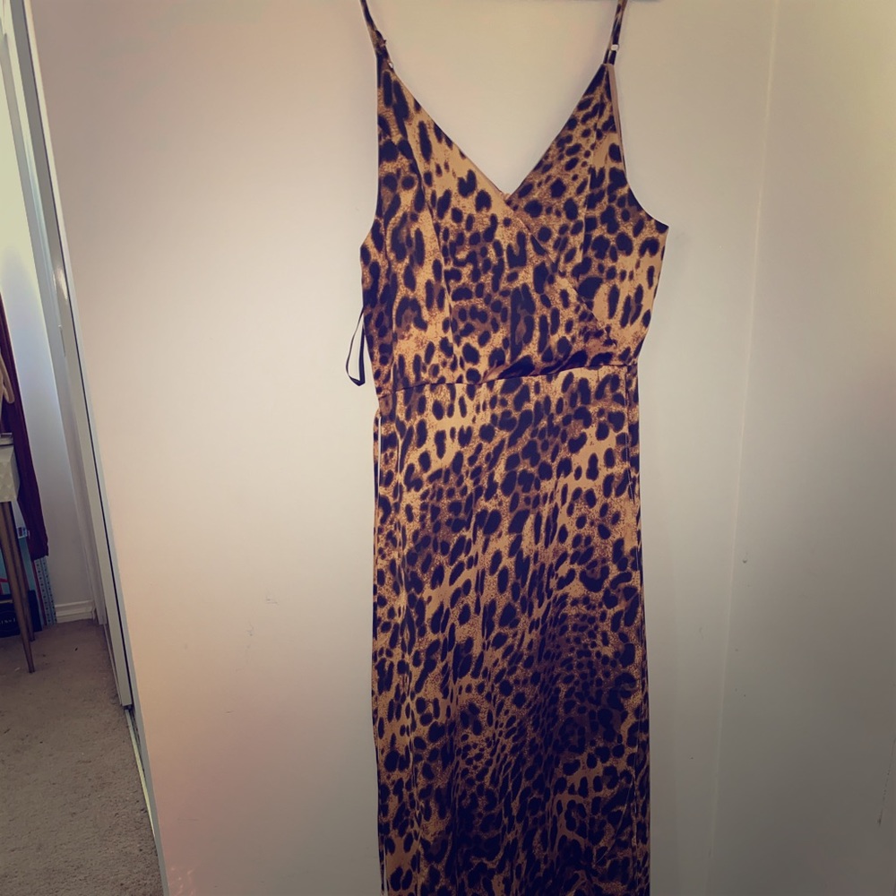 Animal print wrap dress